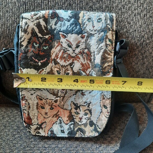 Small Cat Tapestry Purse 6"x9" Crossbody Shoulder Bag - Picture 4 of 6
